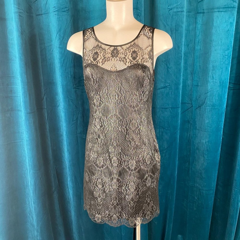 A/X Armani Exchange Lace Mini Dress Black - Picture 3 of 11